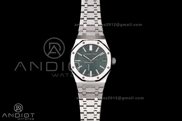 Royal Oak 41mm 15510 SS JF 1:1 Best Edition Green Dial on SS Bracelet SA4302 Super Clone