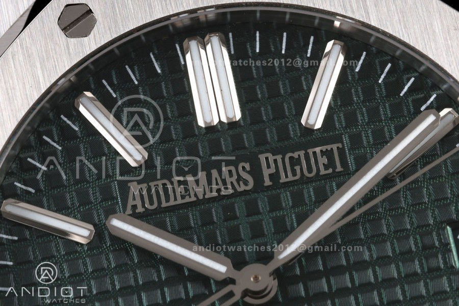 Royal Oak 41mm 15510 SS JF 1:1 Best Edition Green Dial on SS Bracelet SA4302 Super Clone