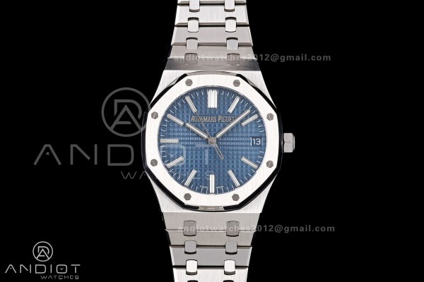 Royal Oak 41mm 15510 SS JF 1:1 Best Edition Blue Dial on SS Bracelet SA4302 Super Clone
