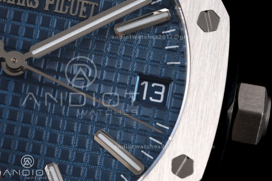 Royal Oak 41mm 15510 SS JF 1:1 Best Edition Blue Dial on SS Bracelet SA4302 Super Clone