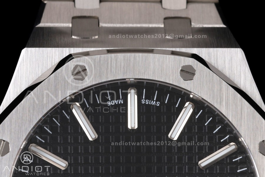 Royal Oak 41mm 15510 SS JF 1:1 Best Edition Black Dial on SS Bracelet SA4302 Super Clone