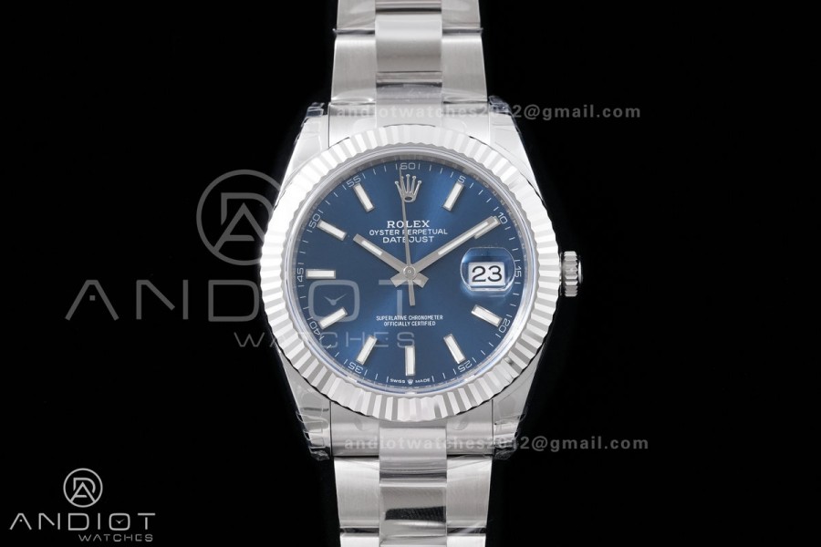 DateJust 41 126334 904L SS VSF 1:1 Best Edition Blue Dial on Oyster Bracelet VS3235v2 V2s (133g)Free Sprung