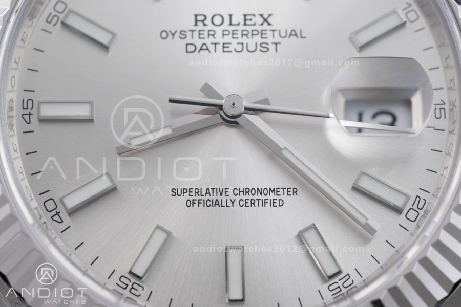 DateJust 41 126334 904L SS VSF 1:1 Best Edition Sliver Dial on Oyster Bracelet VS3235v2 V2s (133g)Free Sprung