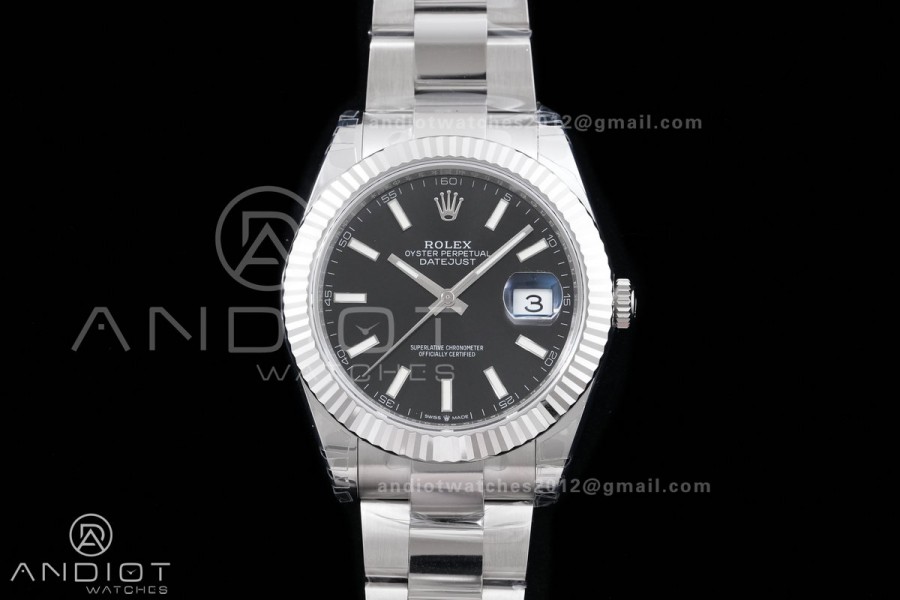 DateJust 41 126334 904L SS VSF 1:1 Best Edition Black Dial on Oyster Bracelet VS3235v2 V2s (133g)Free Sprung