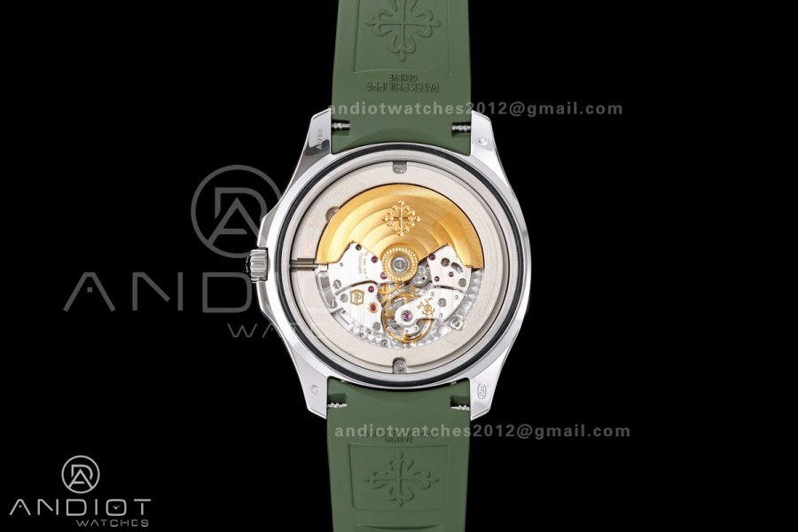 Aquanaut 5168G 42mm SS APWF 1:1 Best Edition Green Dial on Green Rubber Strap A324 Super Clone (140g)