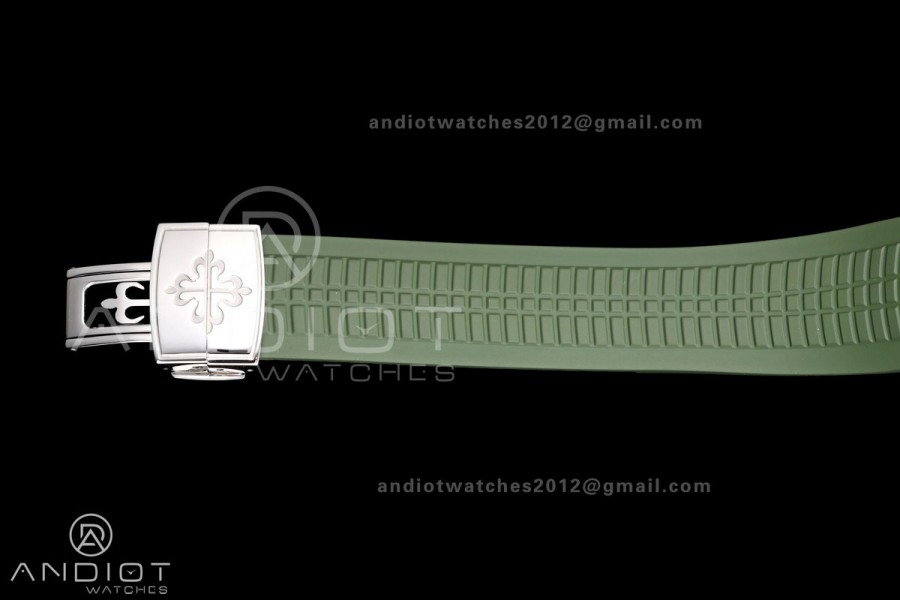 Aquanaut 5168G 42mm SS APWF 1:1 Best Edition Green Dial on Green Rubber Strap A324 Super Clone (140g)
