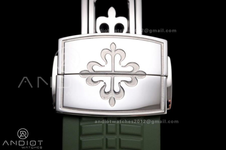 Aquanaut 5168G 42mm SS APWF 1:1 Best Edition Green Dial on Green Rubber Strap A324 Super Clone (140g)