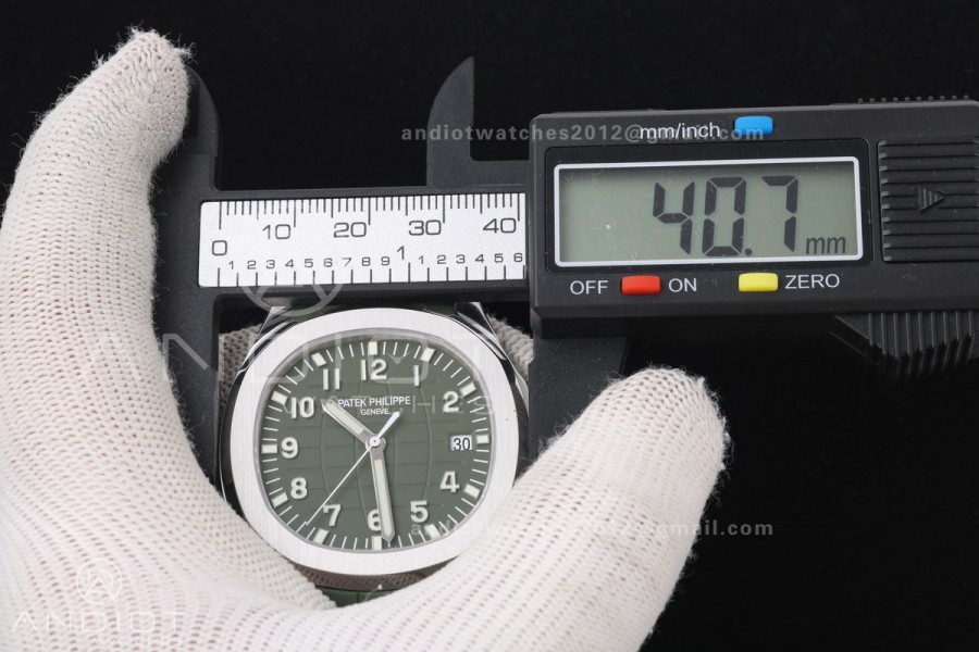 Aquanaut 5168G 42mm SS APWF 1:1 Best Edition Green Dial on Green Rubber Strap A324 Super Clone (140g)