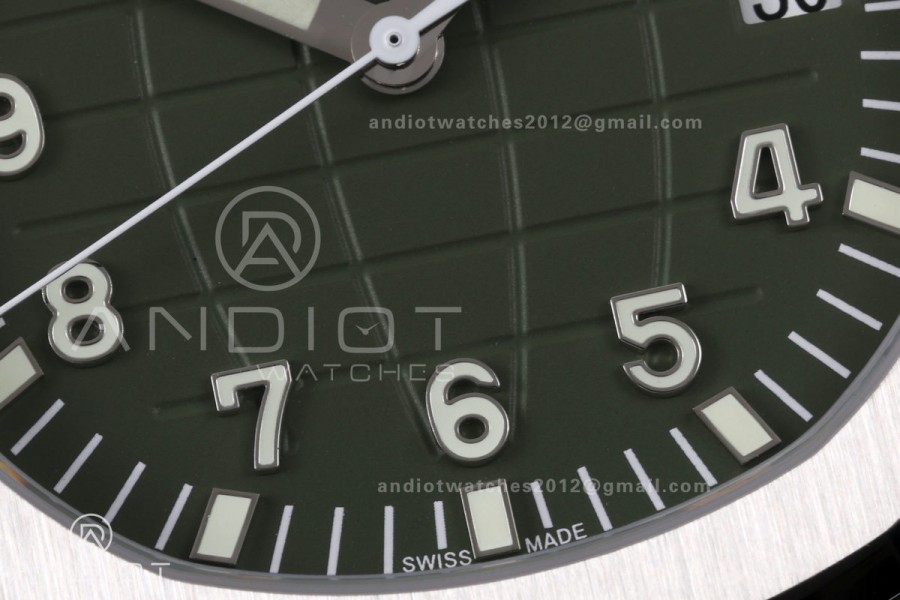 Aquanaut 5168G 42mm SS APWF 1:1 Best Edition Green Dial on Green Rubber Strap A324 Super Clone (140g)