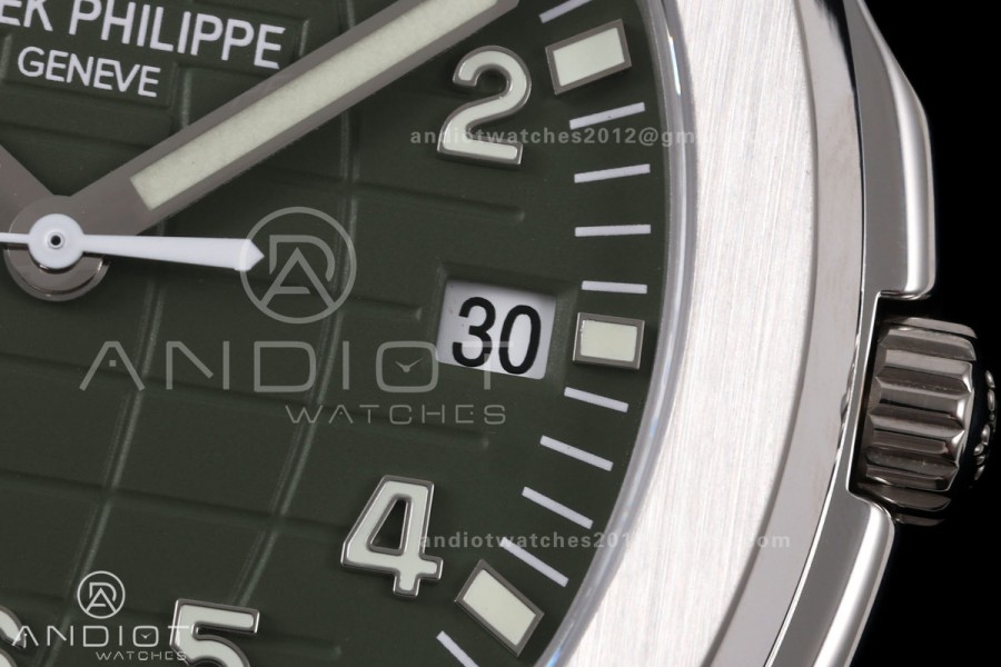 Aquanaut 5168G 42mm SS APWF 1:1 Best Edition Green Dial on Green Rubber Strap A324 Super Clone (140g)