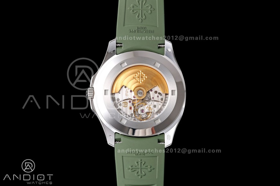 Aquanaut 5168G 42mm SS APWF 1:1 Best Edition Green Dial on Green Rubber Strap A324 Super Clone (140g)