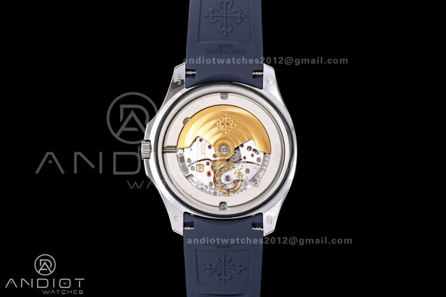 Aquanaut 5168G 42mm SS APWF 1:1 Best Edition Blue Dial on Blue Rubber Strap A324 Super Clone (140g)