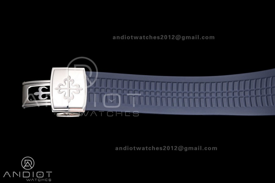 Aquanaut 5168G 42mm SS APWF 1:1 Best Edition Blue Dial on Blue Rubber Strap A324 Super Clone (140g)