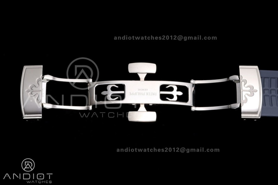 Aquanaut 5168G 42mm SS APWF 1:1 Best Edition Blue Dial on Blue Rubber Strap A324 Super Clone (140g)