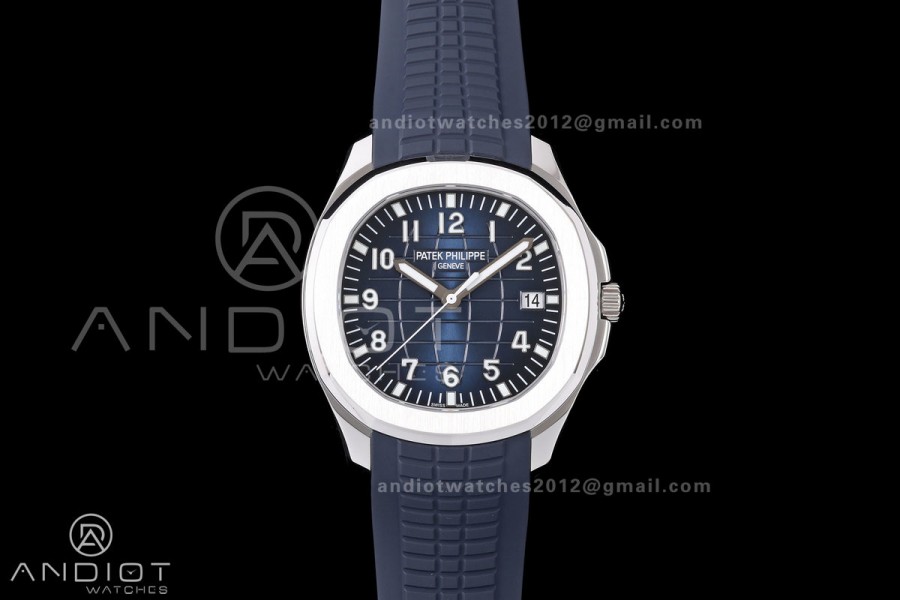 Aquanaut 5168G 42mm SS APWF 1:1 Best Edition Blue Dial on Blue Rubber Strap A324 Super Clone (140g)