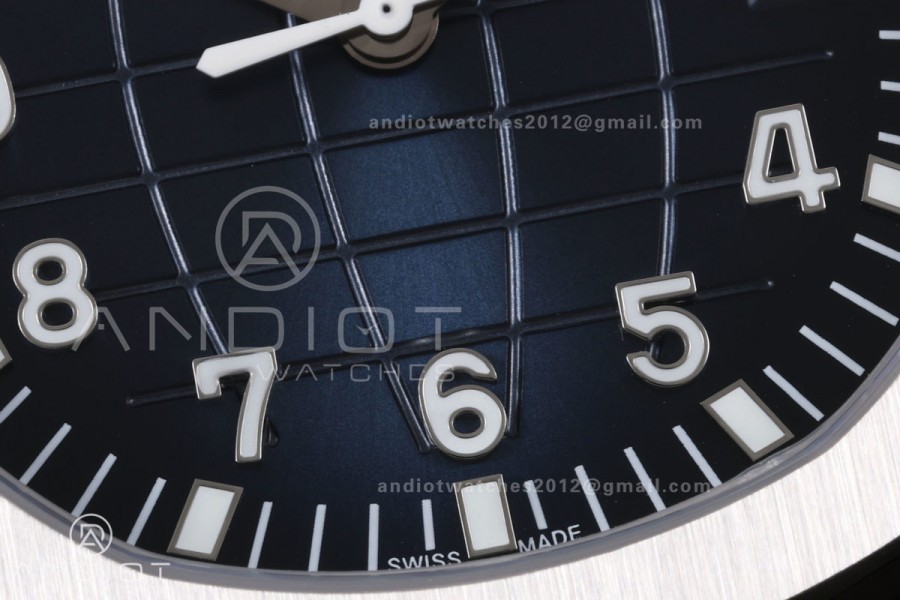 Aquanaut 5168G 42mm SS APWF 1:1 Best Edition Blue Dial on Blue Rubber Strap A324 Super Clone (140g)