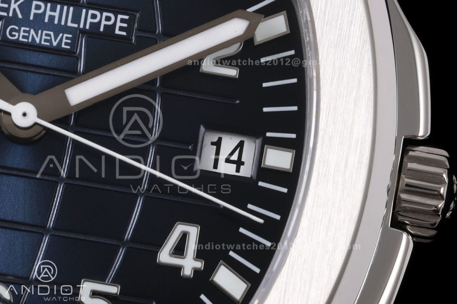 Aquanaut 5168G 42mm SS APWF 1:1 Best Edition Blue Dial on Blue Rubber Strap A324 Super Clone (140g)