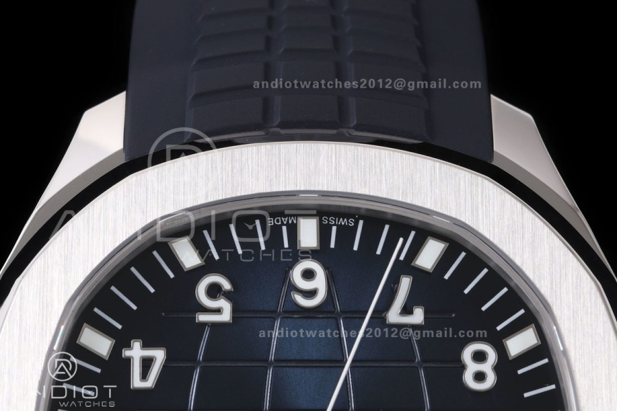 Aquanaut 5168G 42mm SS APWF 1:1 Best Edition Blue Dial on Blue Rubber Strap A324 Super Clone (140g)