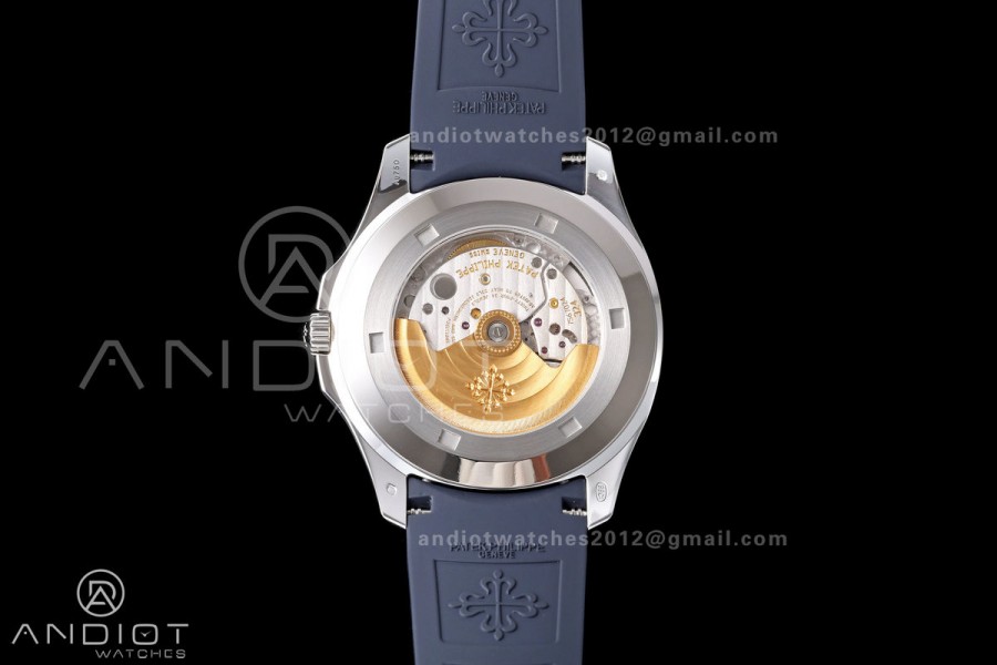 Aquanaut 5168G 42mm SS APWF 1:1 Best Edition Blue Dial on Blue Rubber Strap A324 Super Clone (140g)