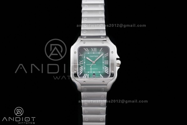 Santos de Cartier 40mm BVF 1:1 Best Edition Green Dial on SS SmartLinks Bracelet MIYOTA 9015