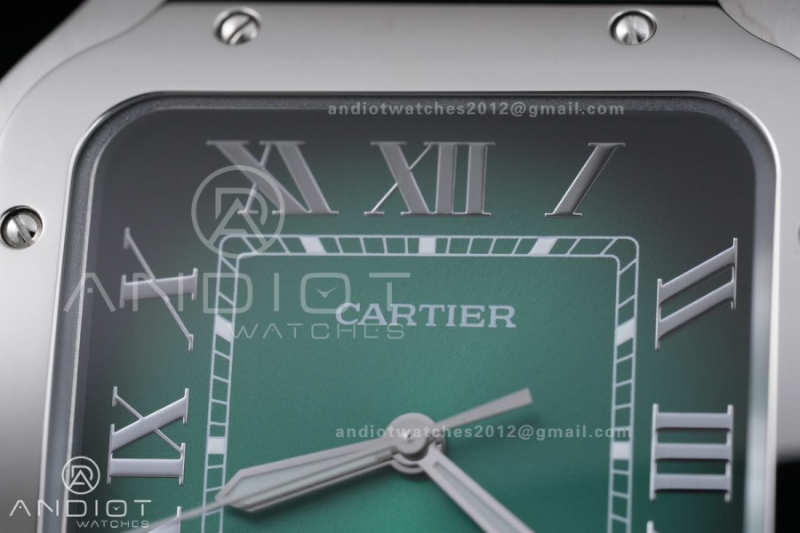 Santos de Cartier 40mm BVF 1:1 Best Edition Green Dial on SS SmartLinks Bracelet MIYOTA 9015
