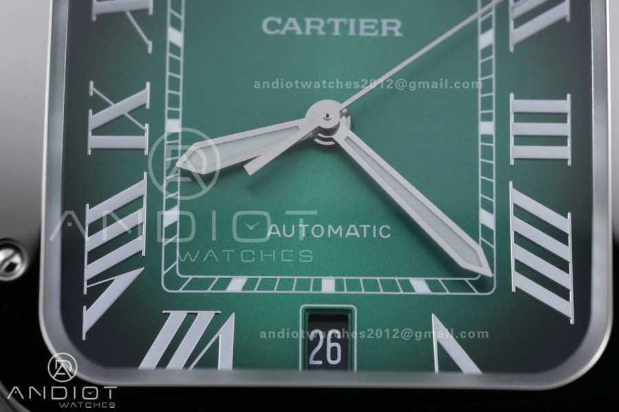 Santos de Cartier 40mm BVF 1:1 Best Edition Green Dial on SS SmartLinks Bracelet MIYOTA 9015