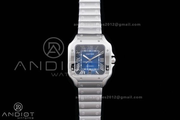 Santos de Cartier 40mm SS BVF 1:1 Best Edition Blue Dial on SS SmartLinks Bracelet MIYOTA 9015 V2