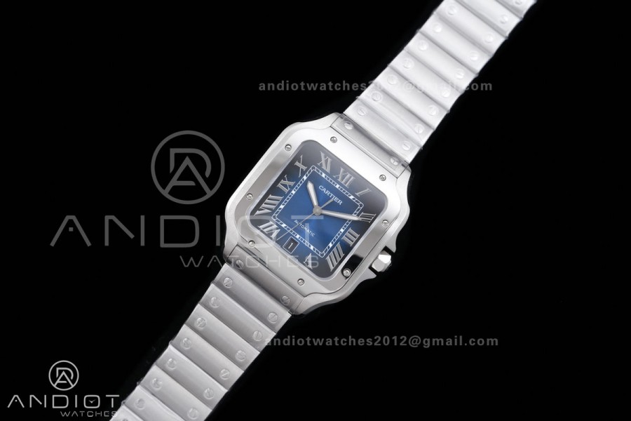 Santos de Cartier 40mm SS BVF 1:1 Best Edition Blue Dial on SS SmartLinks Bracelet MIYOTA 9015 V2