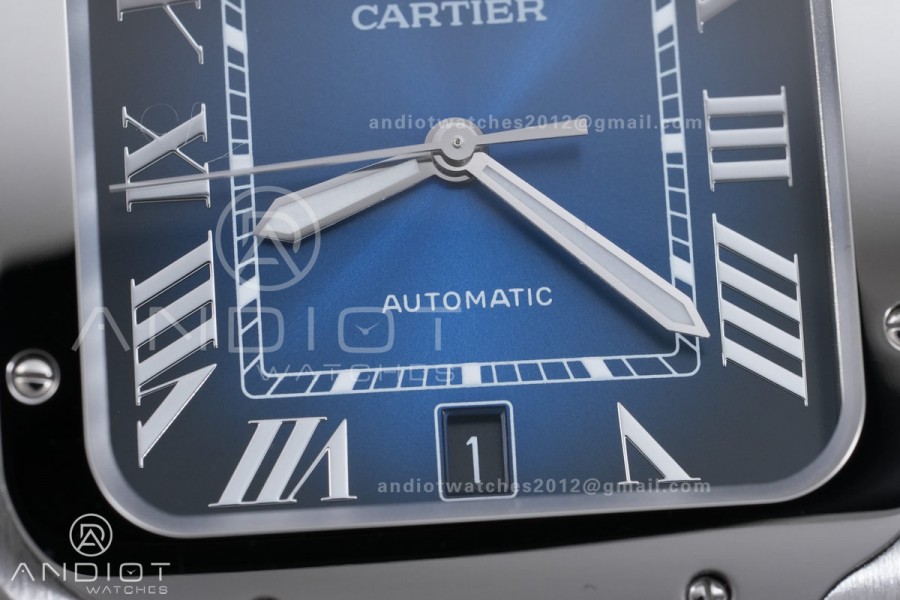 Santos de Cartier 40mm SS BVF 1:1 Best Edition Blue Dial on SS SmartLinks Bracelet MIYOTA 9015 V2