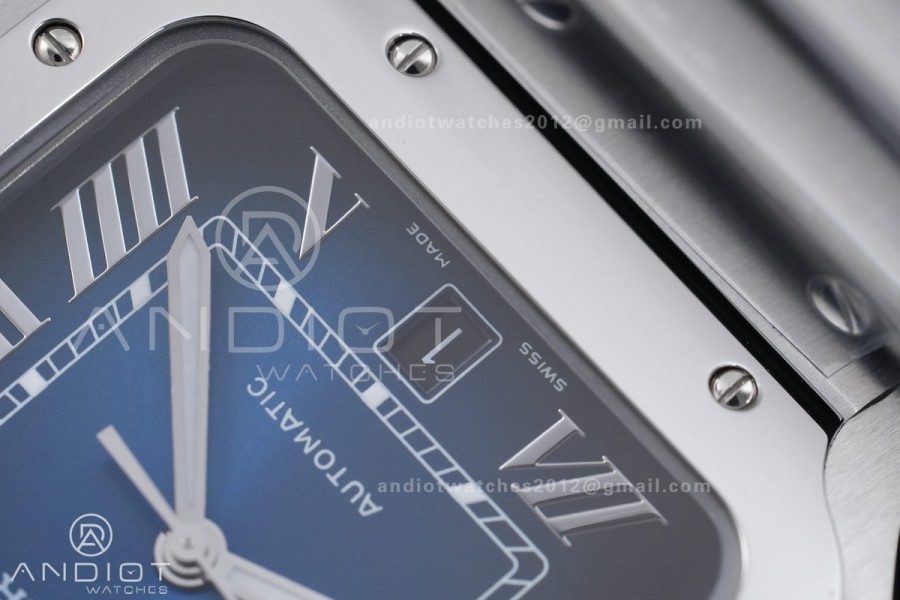Santos de Cartier 40mm SS BVF 1:1 Best Edition Blue Dial on SS SmartLinks Bracelet MIYOTA 9015 V2