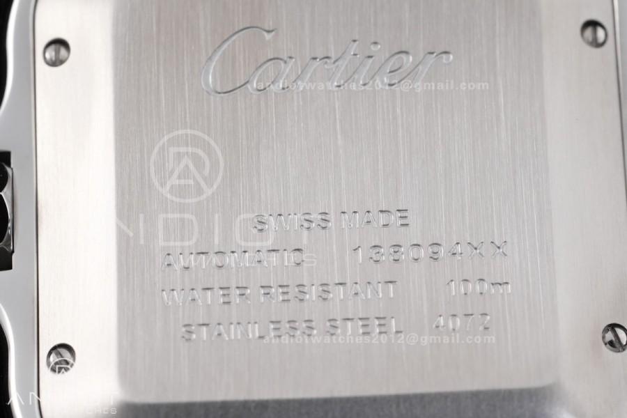 Santos de Cartier 40mm SS BVF 1:1 Best Edition Gray Dial Black Bezel on SS Bracelet MIYOTA 9015