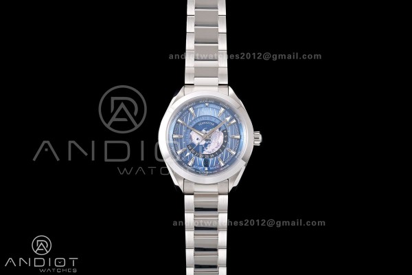 Aqua Terra Worldtimer VRSF 1:1 Best Edition Summer Blue Dial on SS Bracelet A8938