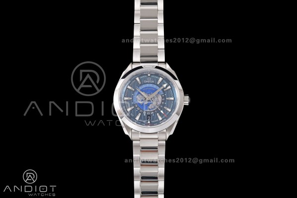 Aqua Terra Worldtimer VRSF 1:1 Best Edition Blue Dial on SS Bracelet A8938