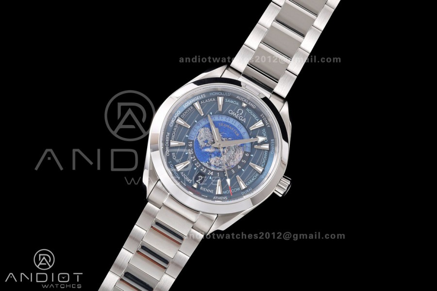 Aqua Terra Worldtimer VRSF 1:1 Best Edition Blue Dial on SS Bracelet A8938