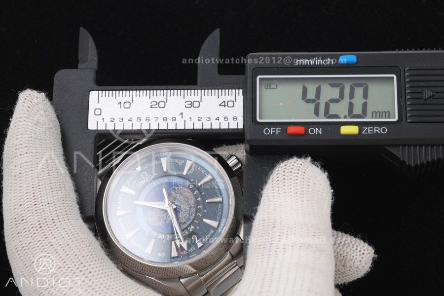 Aqua Terra Worldtimer VRSF 1:1 Best Edition Blue Dial on SS Bracelet A8938
