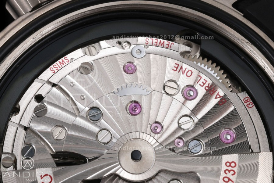 Aqua Terra Worldtimer VRSF 1:1 Best Edition Gray Dial Black Bezel on Black Rubber Strap A8938