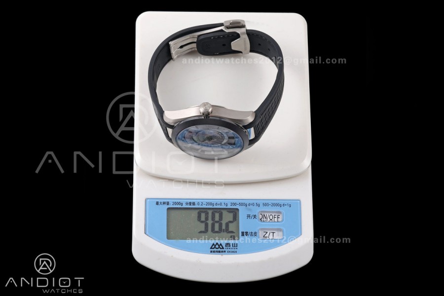 Aqua Terra Worldtimer VRSF 1:1 Best Edition Gray Dial Black Bezel on Black Rubber Strap A8938