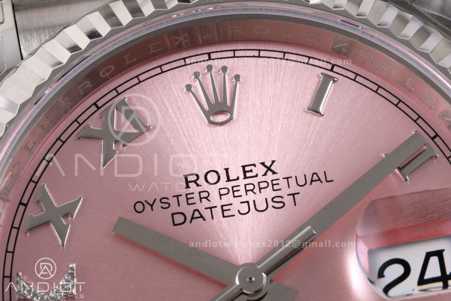 DateJust 36 SS 126234 VSF 1:1 Best Edition 904L Steel Pink Diamonds Roman Dial on Jubilee Bracelet VS3235 V2