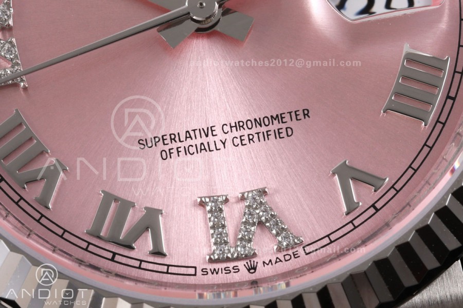 DateJust 36 SS 126234 VSF 1:1 Best Edition 904L Steel Pink Diamonds Roman Dial on Jubilee Bracelet VS3235 V2