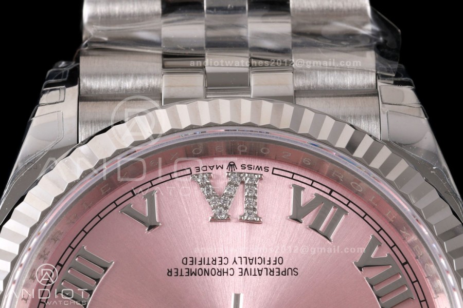 DateJust 36 SS 126234 VSF 1:1 Best Edition 904L Steel Pink Diamonds Roman Dial on Jubilee Bracelet VS3235 V2