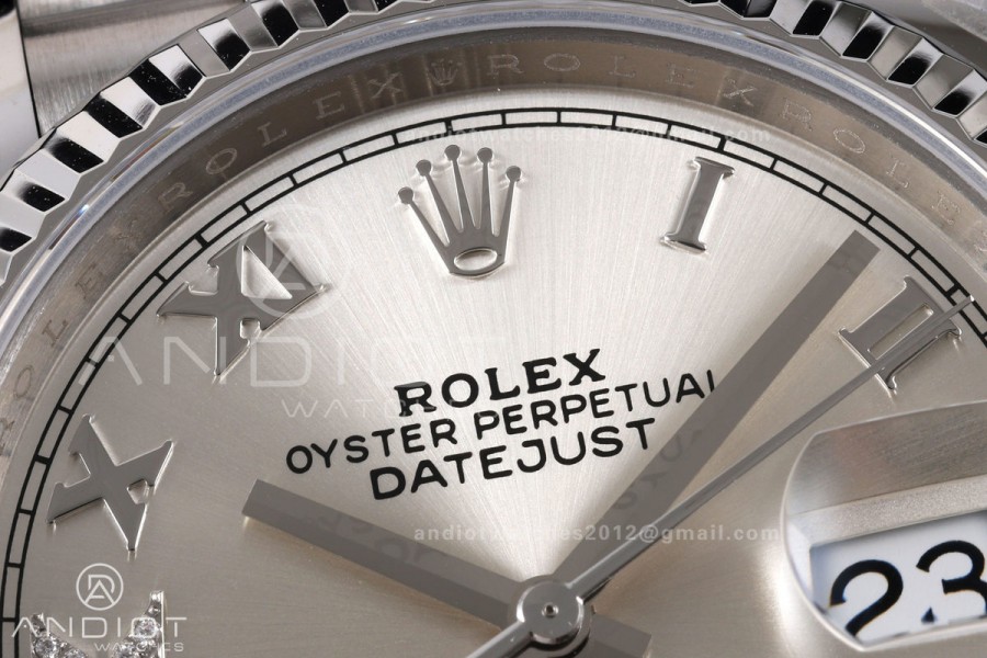 DateJust 36 SS 126234 VSF 1:1 Best Edition 904L Steel Silver Diamonds Roman Dial on Jubilee Bracelet VS3235 V2