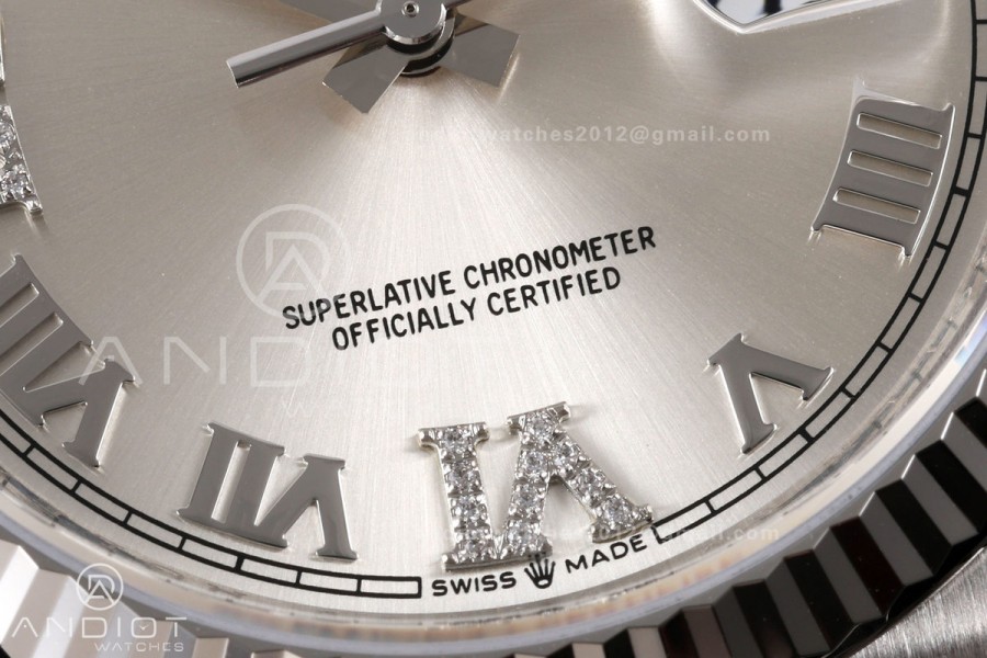 DateJust 36 SS 126234 VSF 1:1 Best Edition 904L Steel Silver Diamonds Roman Dial on Jubilee Bracelet VS3235 V2
