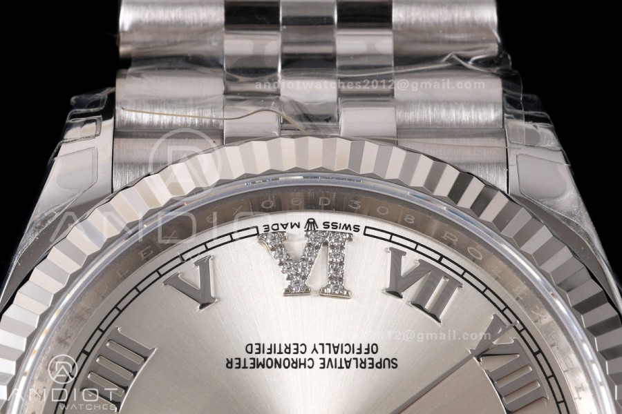 DateJust 36 SS 126234 VSF 1:1 Best Edition 904L Steel Silver Diamonds Roman Dial on Jubilee Bracelet VS3235 V2
