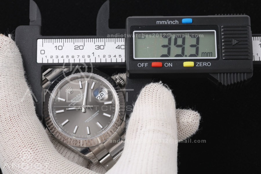 DateJust 41 126334 904L SS VSF 1:1 Best Edition Gray Stick Dial on Oyster Bracelet VS3235v2 V2s Free Sprung (133g)