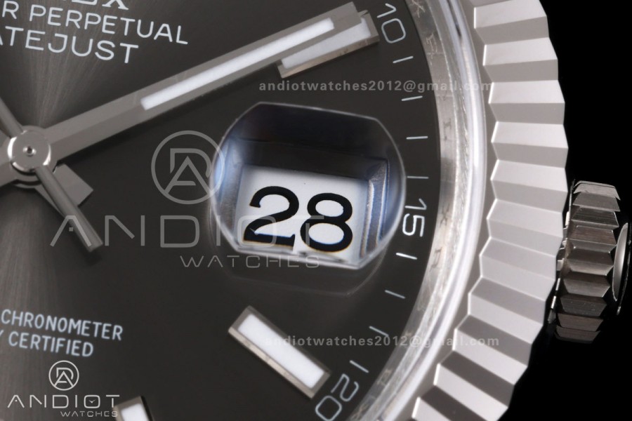 DateJust 41 126334 904L SS VSF 1:1 Best Edition Gray Stick Dial on Oyster Bracelet VS3235v2 V2s Free Sprung (133g)