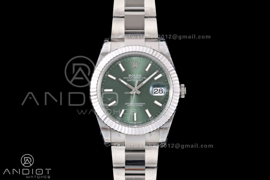 DateJust 41 126334 904L SS VSF 1:1 Best Edition Green Dial on Oyster Bracelet VS3235v2 V2s (133g)Free Sprung