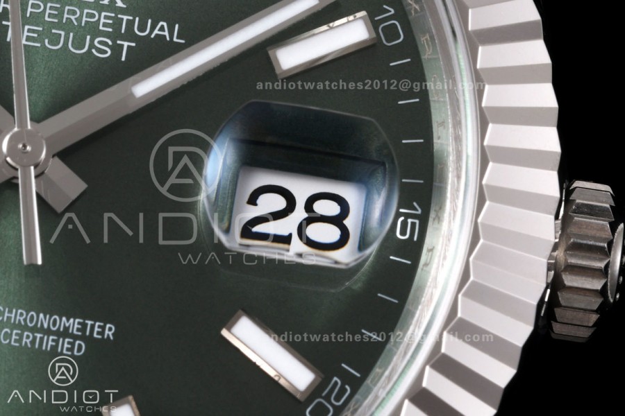 DateJust 41 126334 904L SS VSF 1:1 Best Edition Green Dial on Oyster Bracelet VS3235v2 V2s (133g)Free Sprung