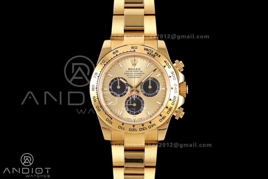 Daytona 126508 ZF 1:1 Best Edition 904L Steel YG/Black Dial on YG Bracelet JH4131 (215g)