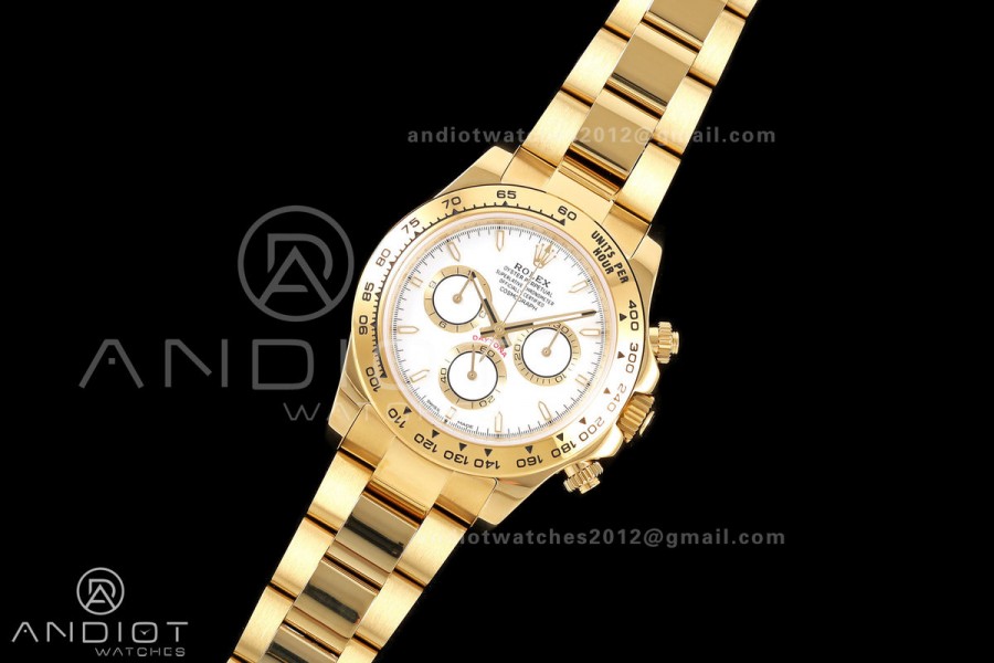 Daytona 126508 ZF 1:1 Best Edition 904L Steel White Dial on YG Bracelet JH4131 (215g)