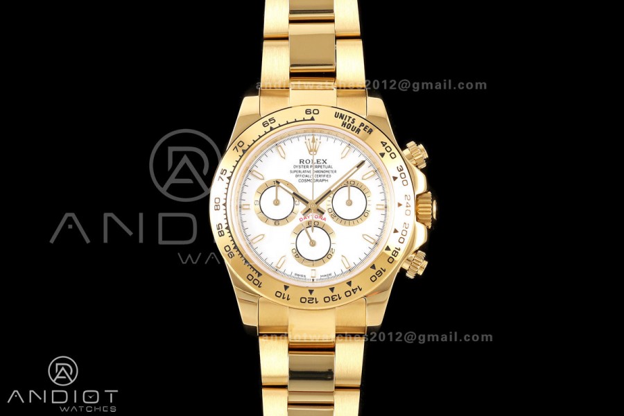 Daytona 126508 ZF 1:1 Best Edition 904L Steel White Dial on YG Bracelet JH4131 (215g)